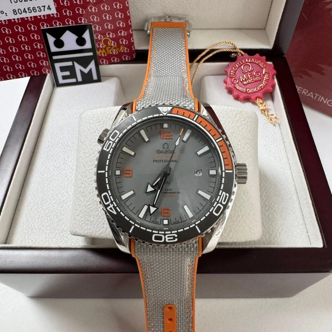 Seamaster Planet Ocean “Co-Axial Chronometer” – Gray/Orange | Professional Diver 600M