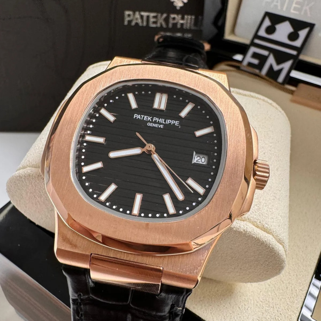 PP Nautilus Rose Gold Black Automatic