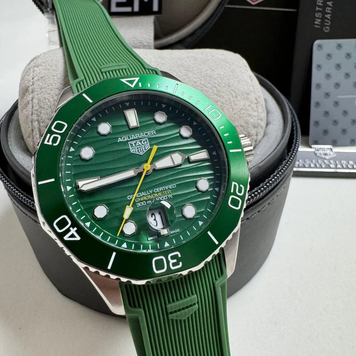 TH Aquaracer Green Chronometer 300M Rubber Strap