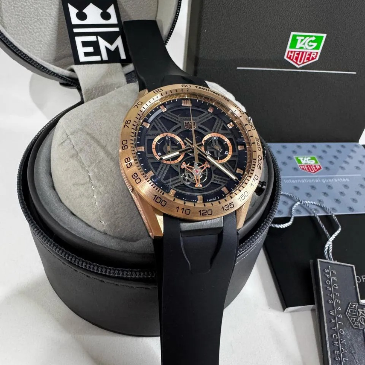 TH Carrera Skeleton Tourbillon – Rose Gold Black