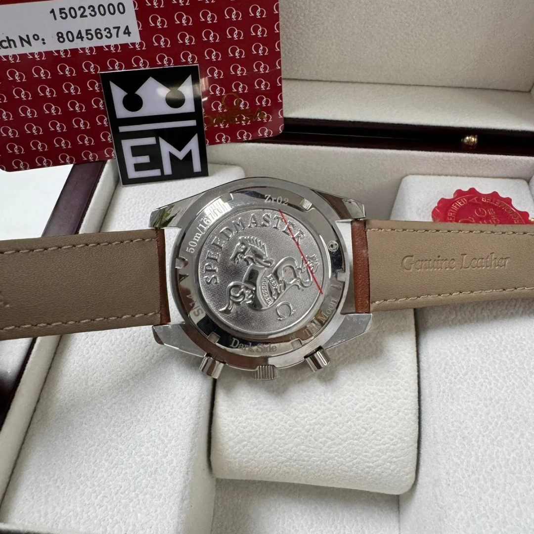Speedmaster Co-Axial Chronograph Gray/Orange – 42 mm Brown Leather Strap