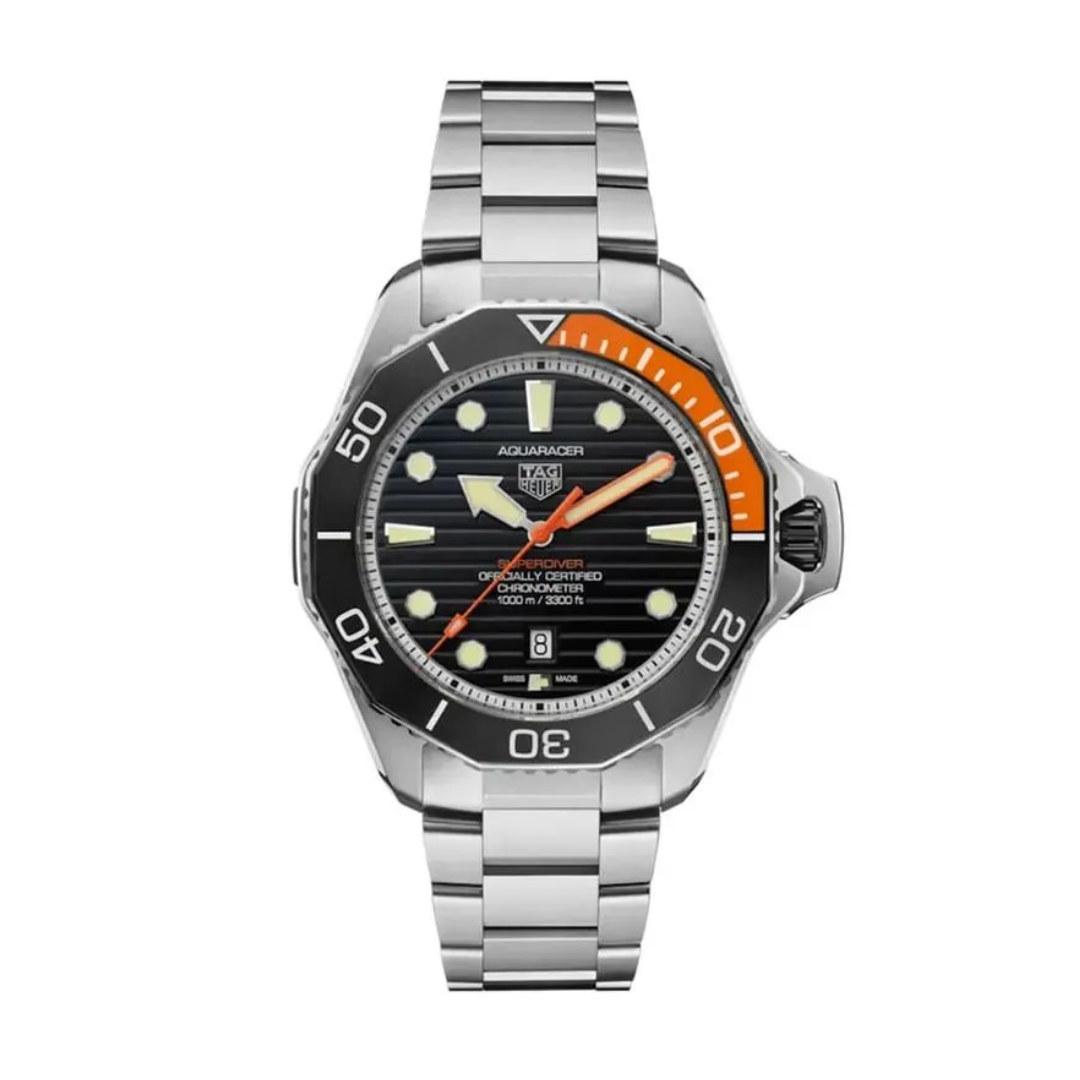 TH Aquaracer – 43 mm – Black Dial – Steel Bracelet