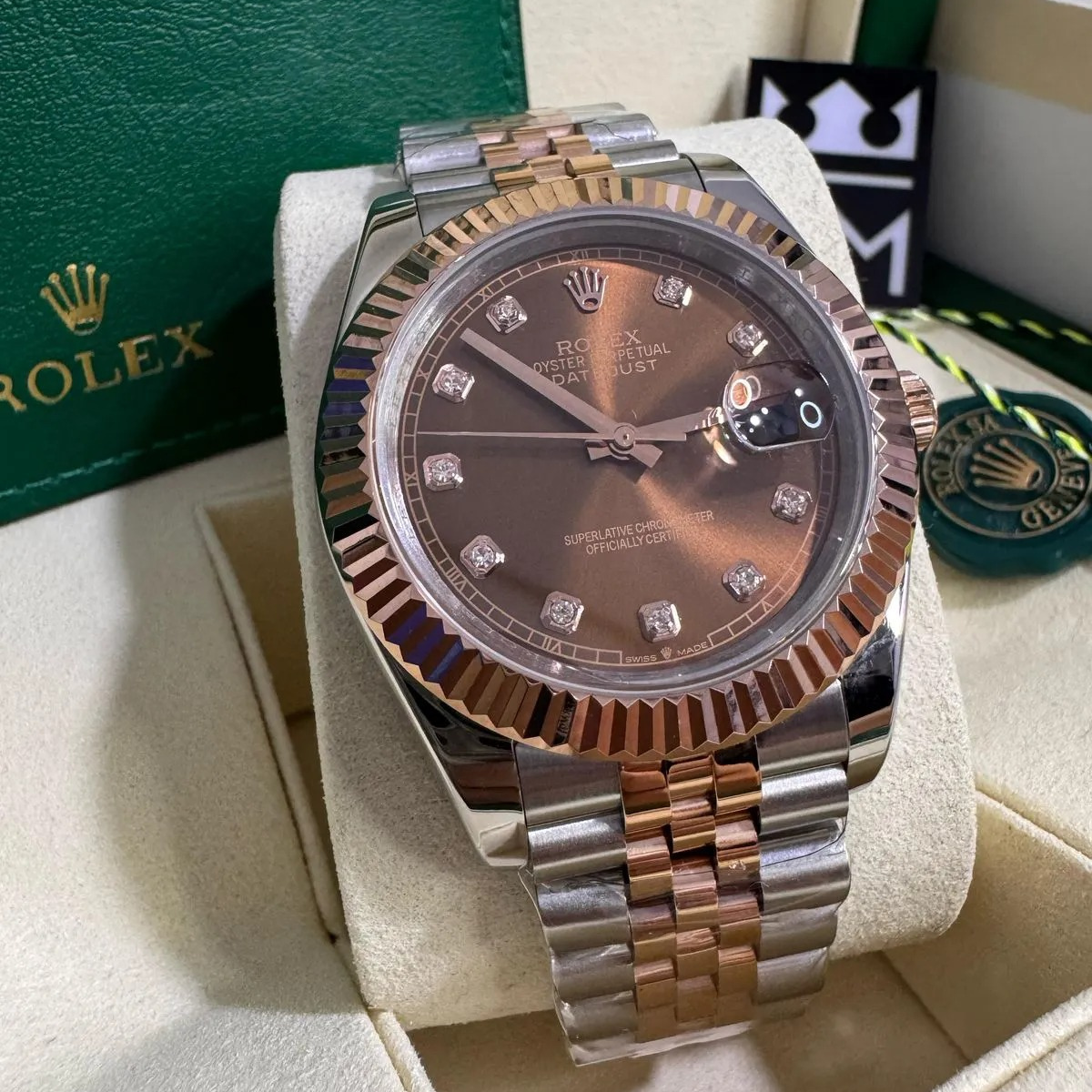 RX Datejust 41 – Brown Dial with Diamanten