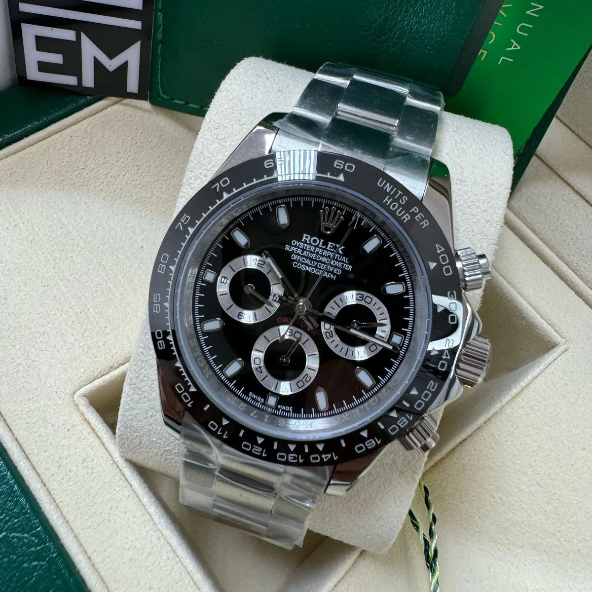 RX Daytona 126500 – Stainless Steel 904L – Black Dial