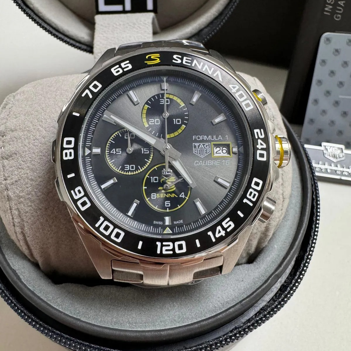TH Formula 1 Senna Chronograph Stainless Steel Black/Yellow – 44 mm