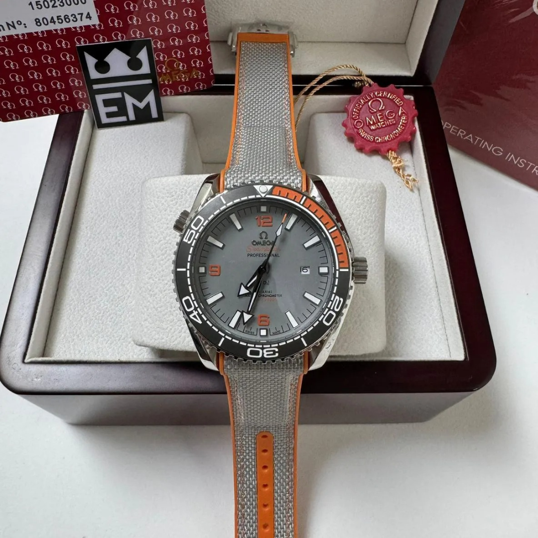 Seamaster Planet Ocean “Co-Axial Chronometer” – Gray/Orange | Professional Diver 600M