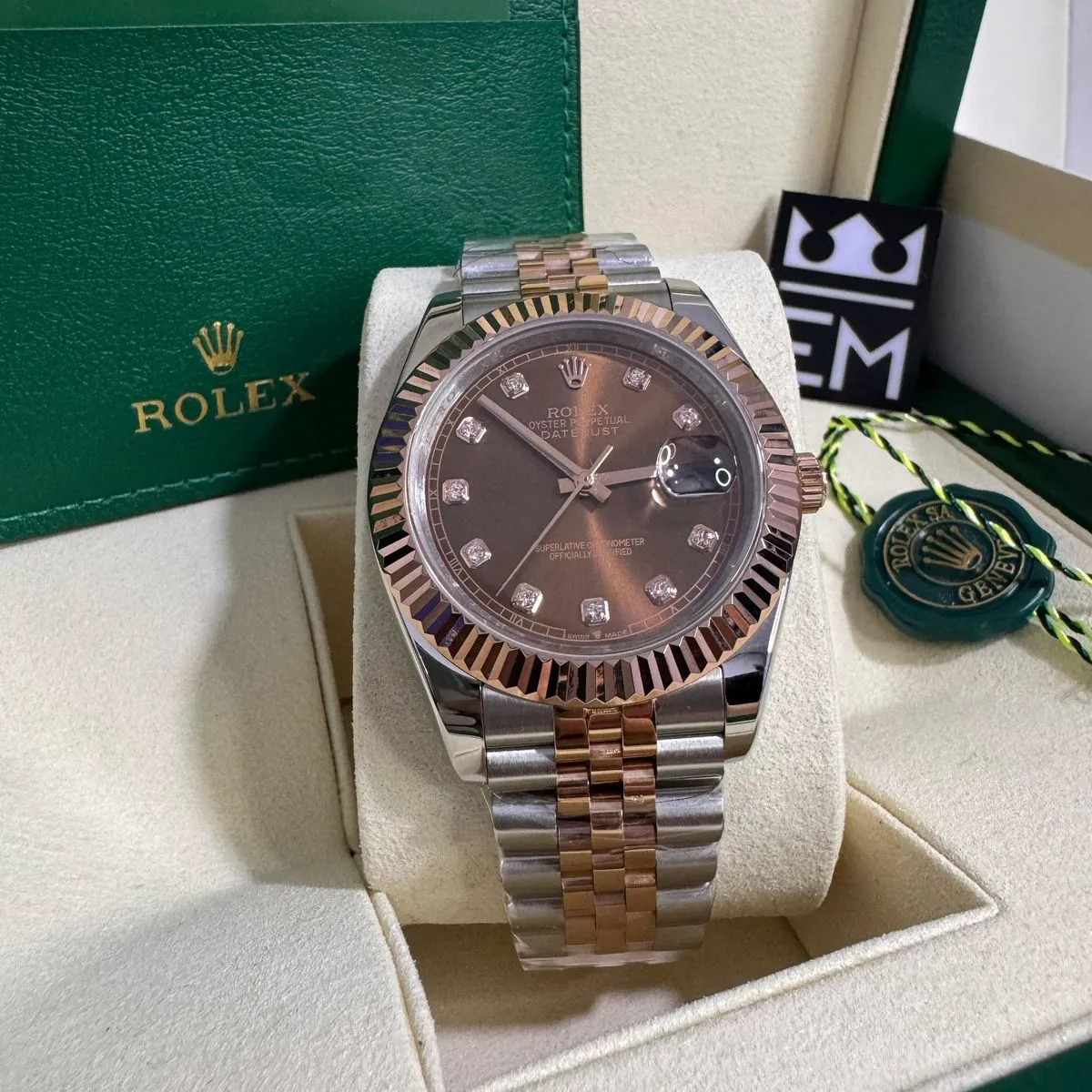 RX Datejust 41 – Brown Dial with Diamanten