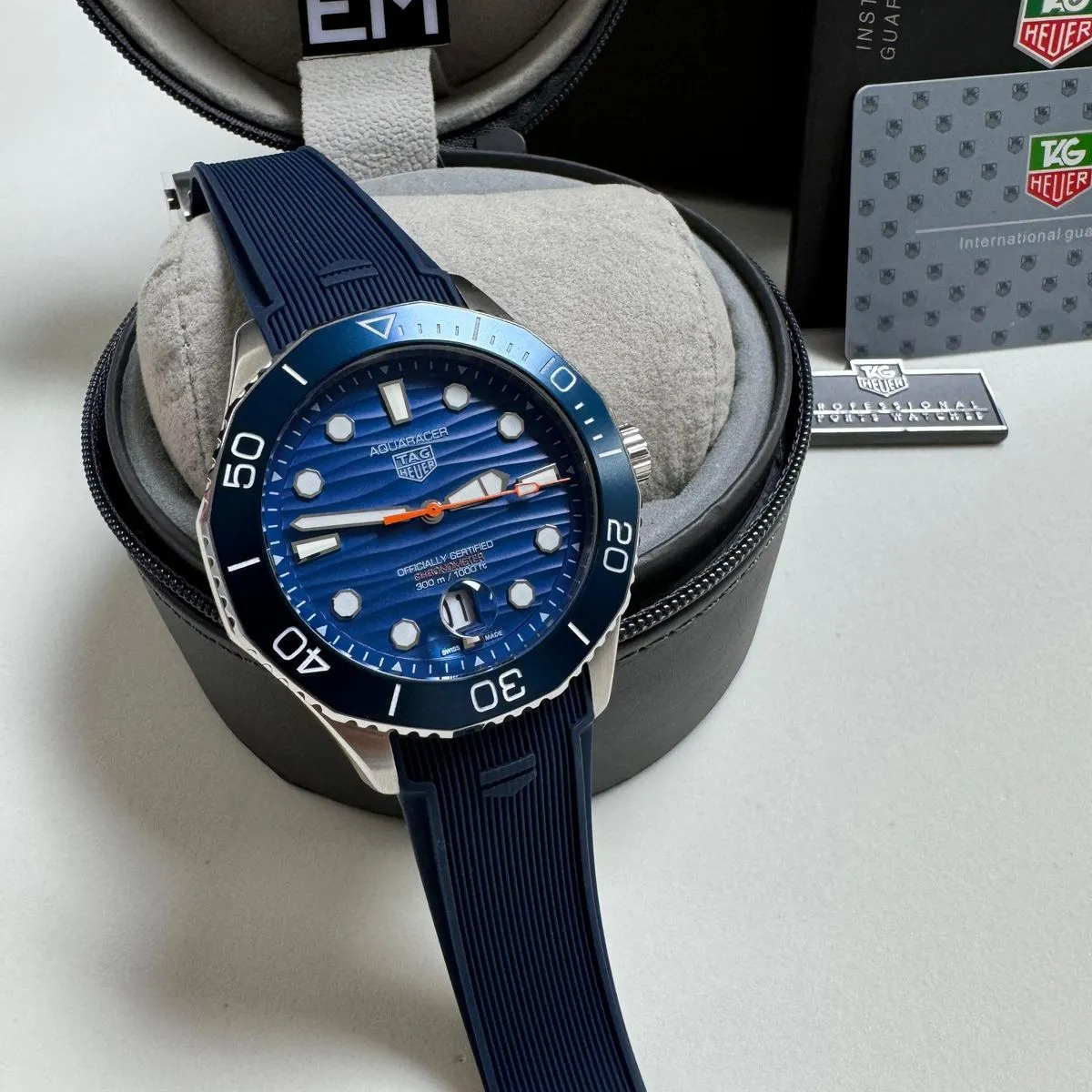 TH Aquaracer Blue Chronometer 300M Rubber Strap