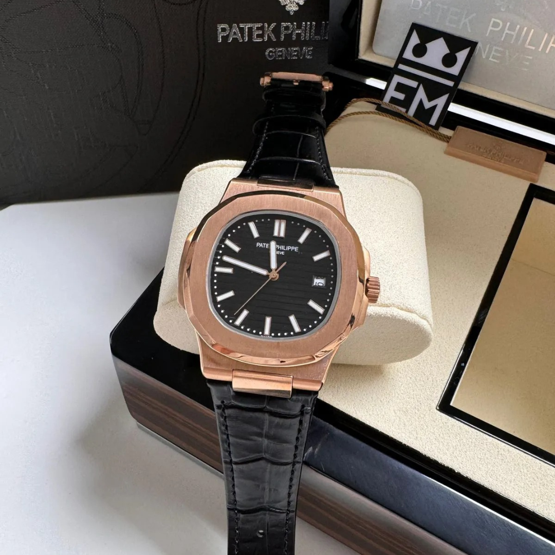 PP  Nautilus Rose Gold Black Automatic