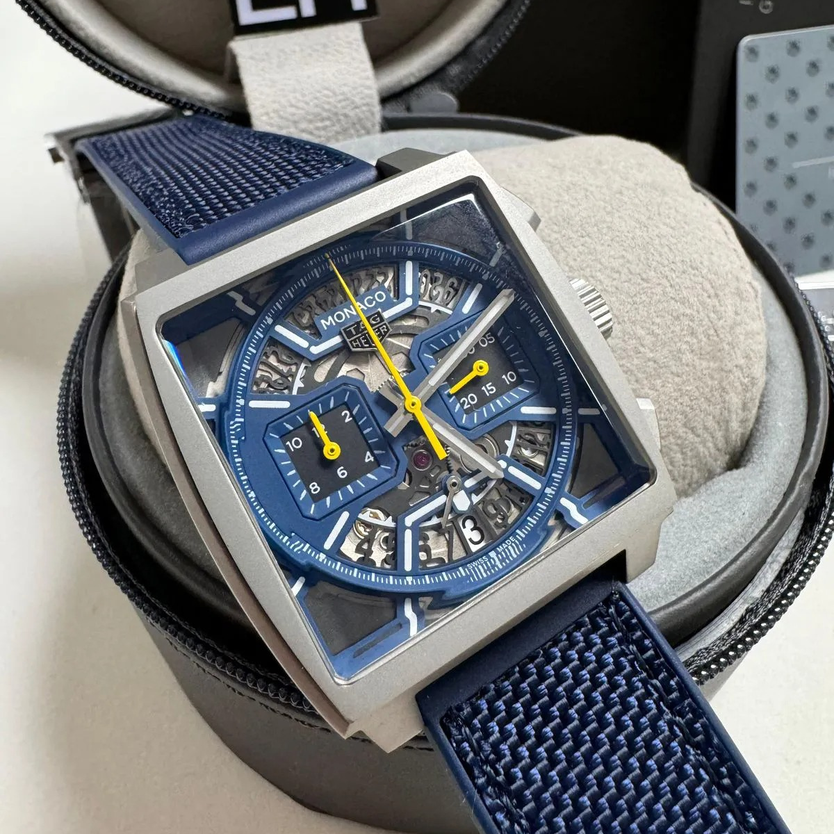 TH Monaco Skeleton Automatic Chronograph Blue