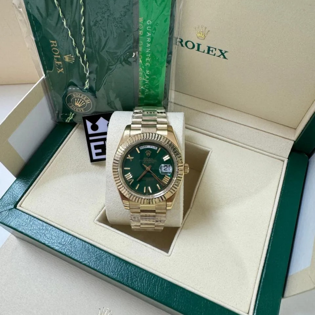 RX Day-Date 40 – Green Dial with Roman Numerals