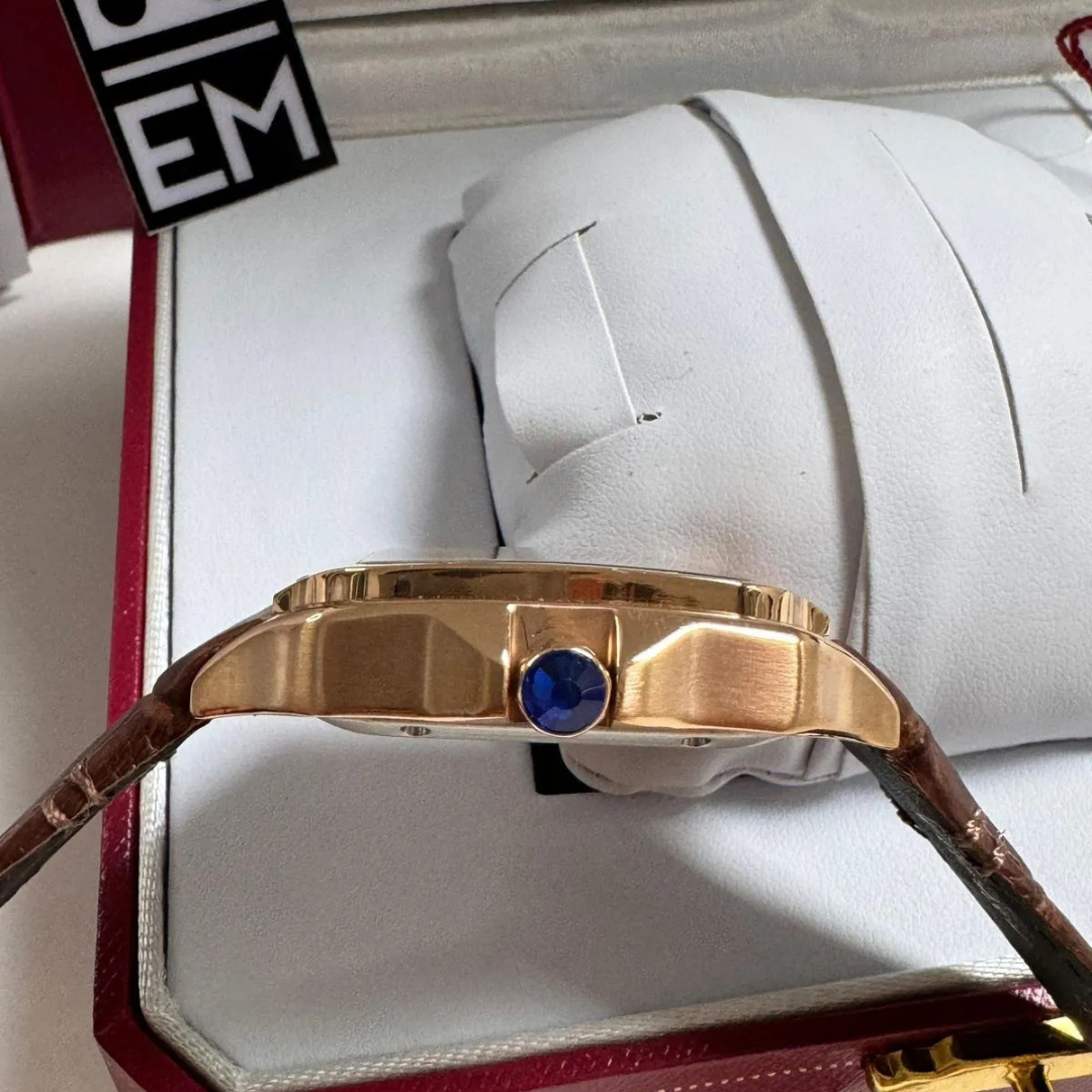 CRT Santos Automatic – Gold with Brown Leather Strap