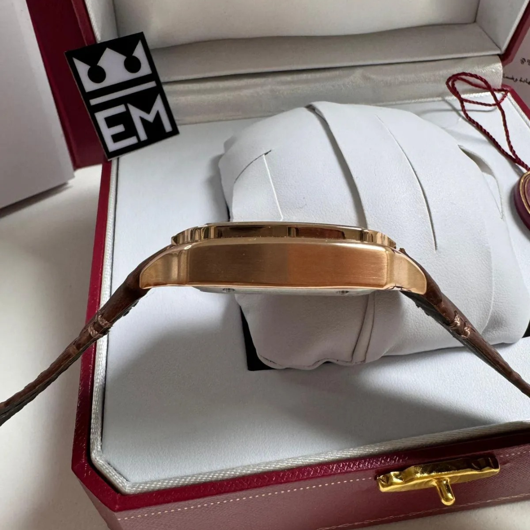 CRT Santos Automatic – Gold with Brown Leather Strap