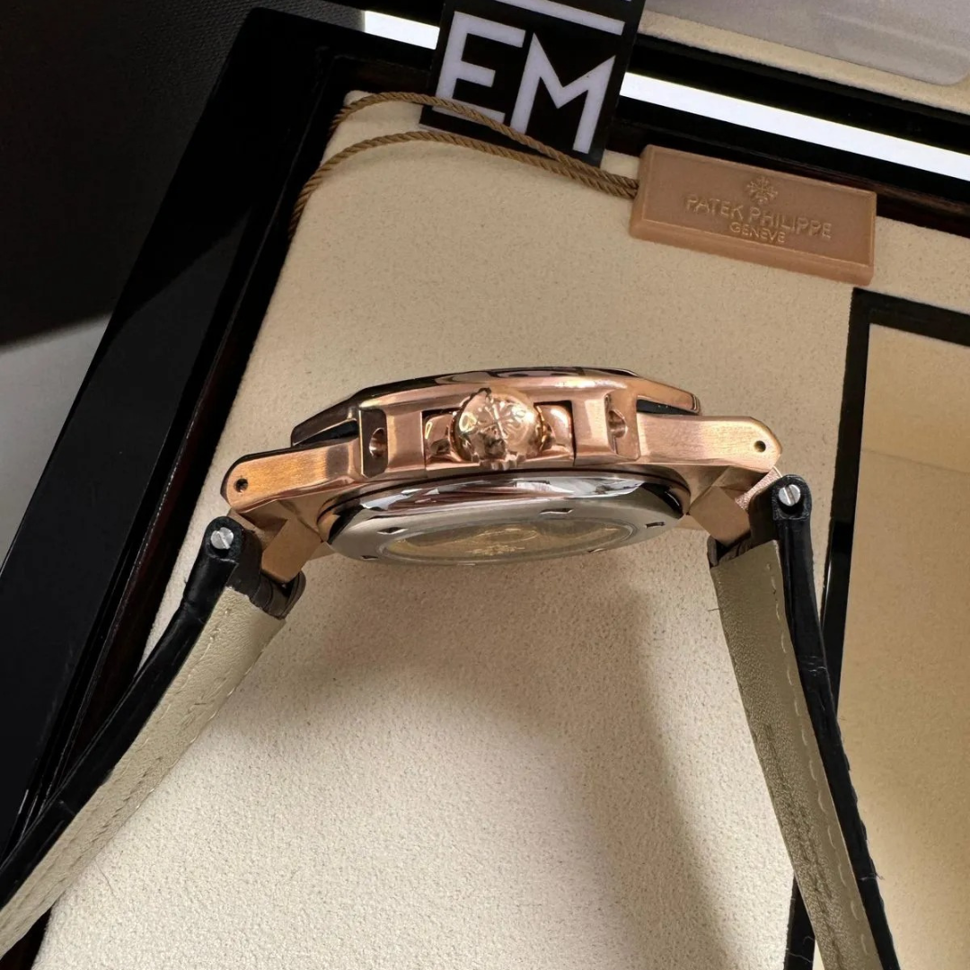 PP  Nautilus Rose Gold Black Automatic