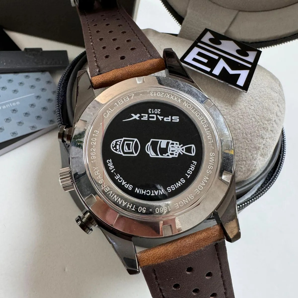 TH Carrera Chronograph Classic White Leather Strap