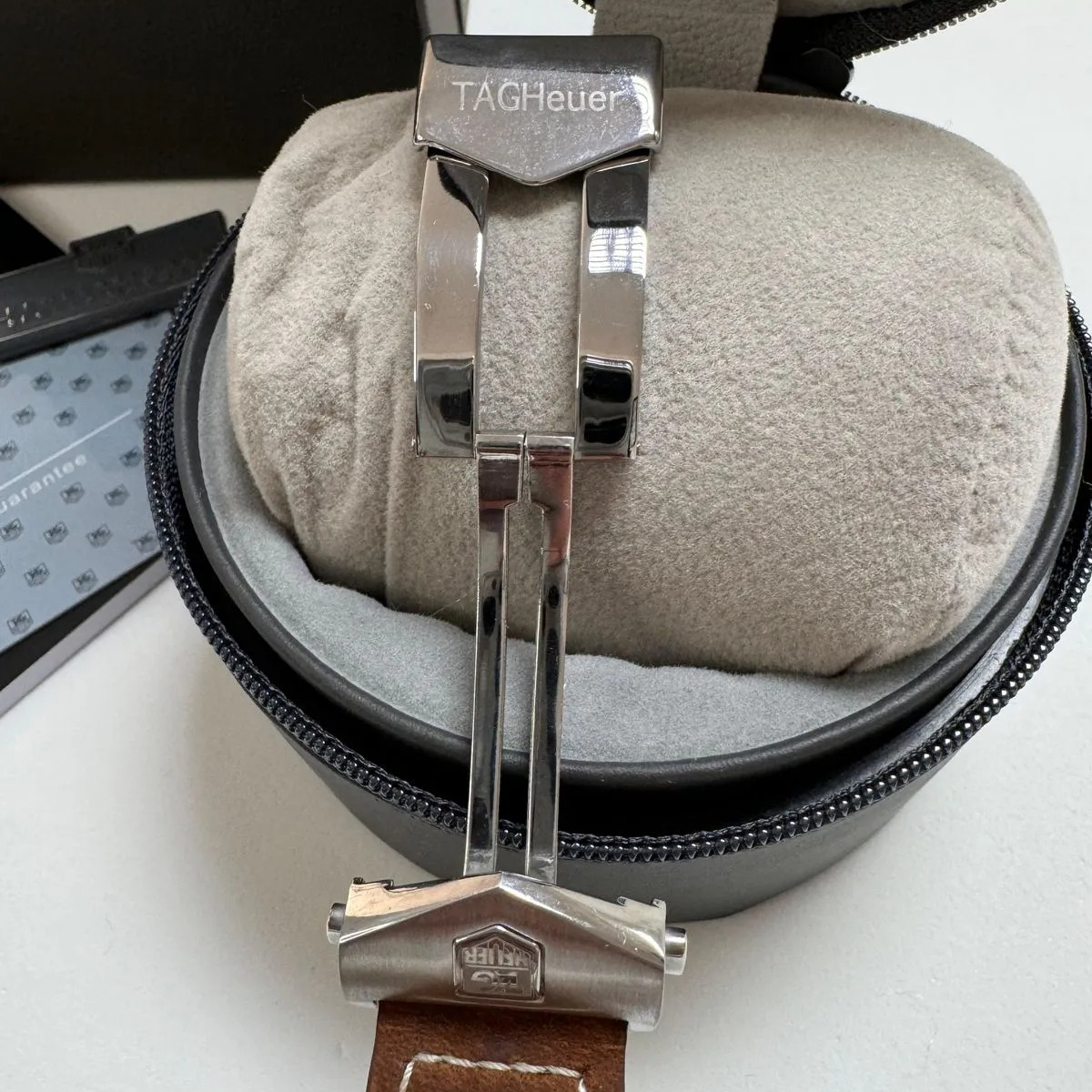 TH Carrera Chronograph Black Brown Leather Strap