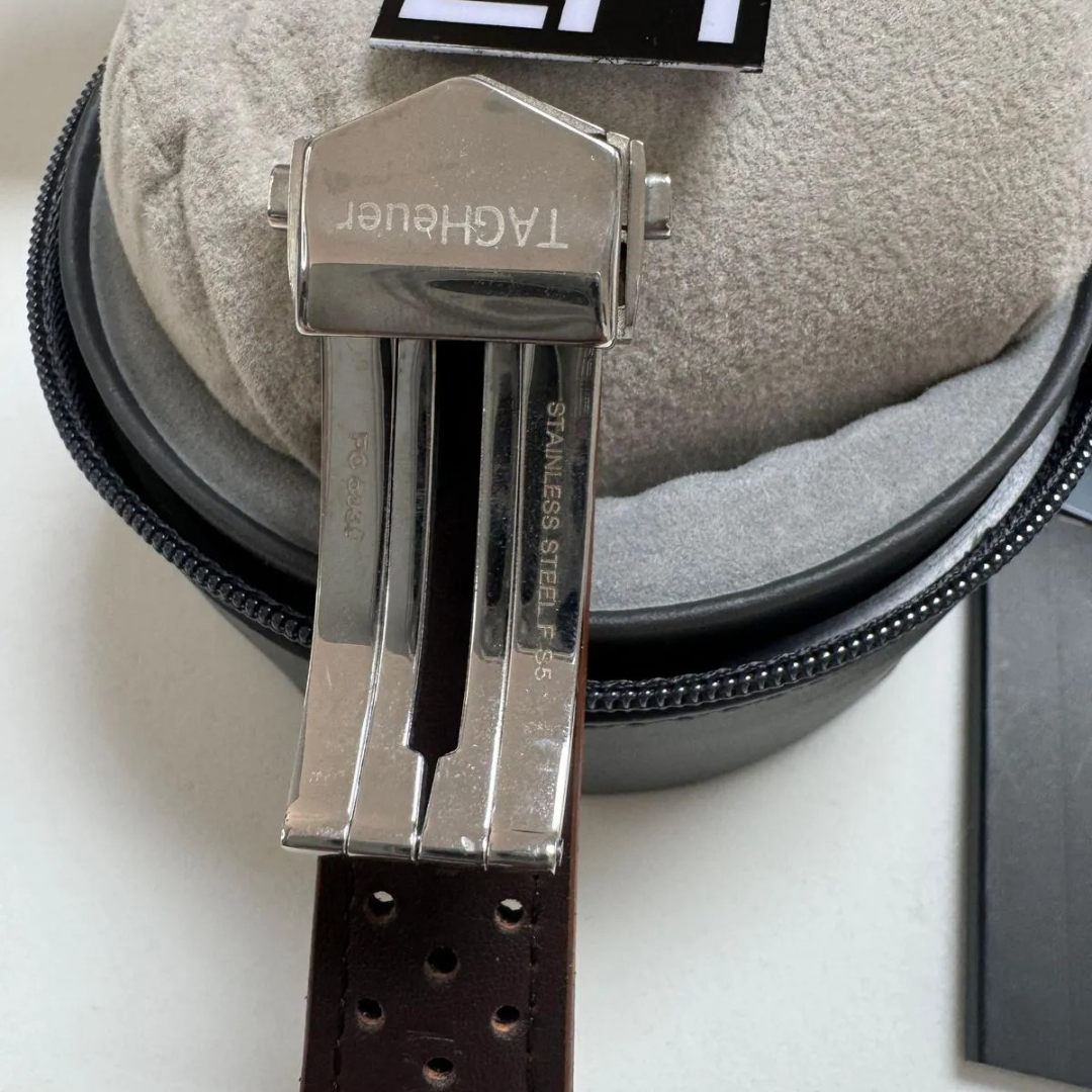 TH Carrera Chronograph Black – Automatic | Suede Leather Strap