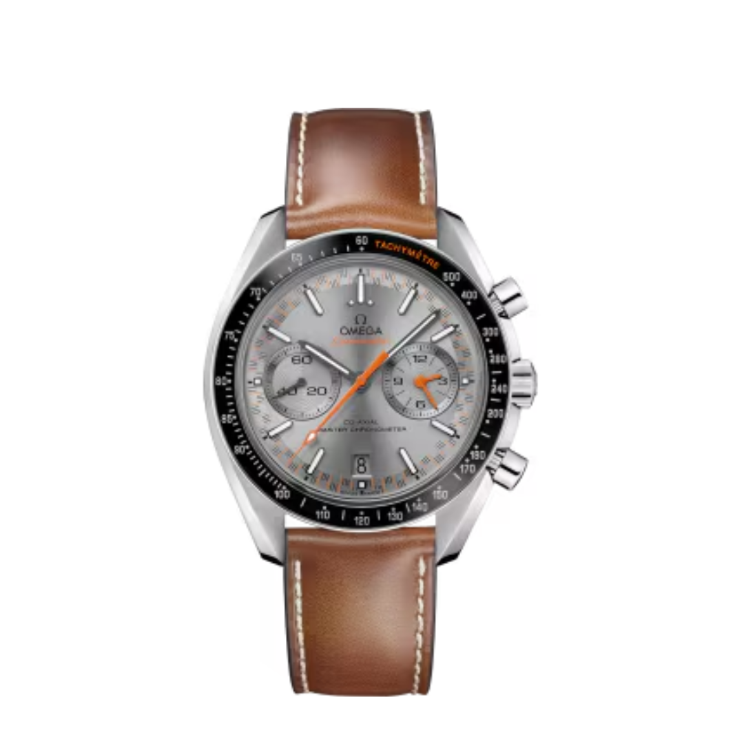 Speedmaster Co-Axial Chronograph Gray/Orange – 42 mm Brown Leather Strap