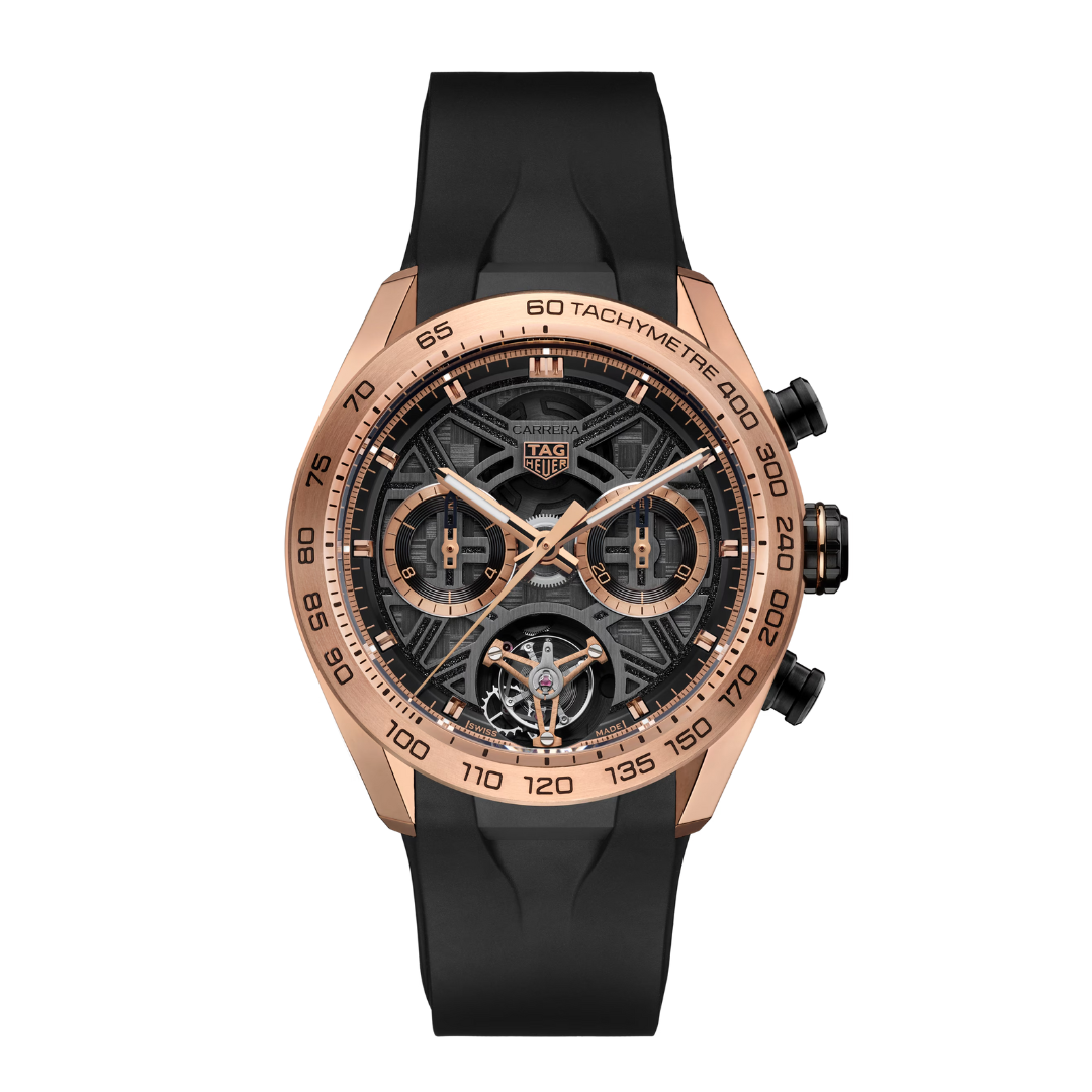 TH Carrera Skeleton Tourbillon – Rose Gold Black