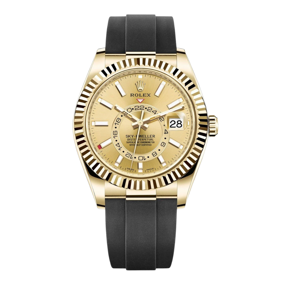 RX Sky-Dweller – Goldenes Dial – Oysterflex