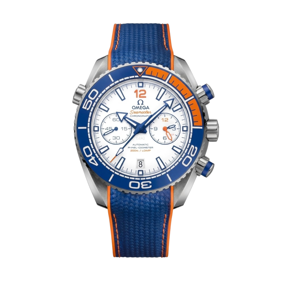 Seamaster Planet Ocean “Co-Axial Chronometer” – Blue/Orange | White Dial