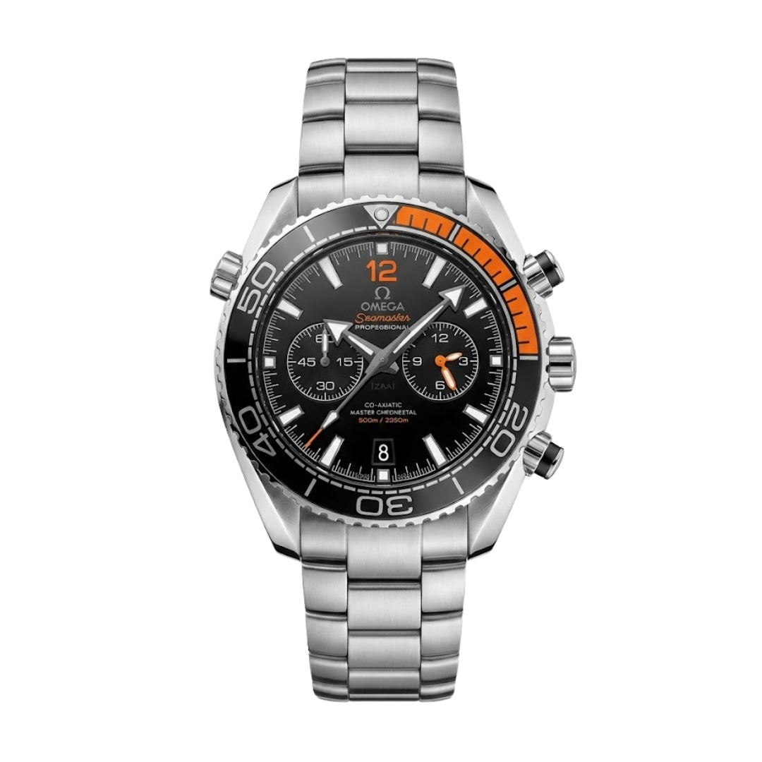 Seamaster Planet Ocean Chronograph – Black & Orange | Stainless Steel Bracelet