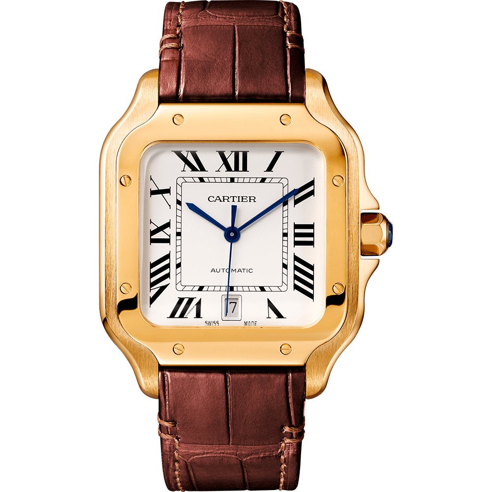 CRT Santos Automatic – Gold with Brown Leather Strap